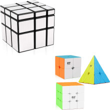 Mirror Cube 3x3x3 Speed Cube Set, ShapeShifting Puzzle Toy with Smooth Turning