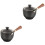 2Pcs Practical Black Ceramic Teapot Side Handle Filtered Tea Kettle 2
