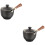 2Pcs Practical Black Ceramic Teapot Side Handle Filtered Tea Kettle 5