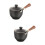 2Pcs Practical Black Ceramic Teapot Side Handle Filtered Tea Kettle 6