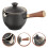 2Pcs Practical Black Ceramic Teapot Side Handle Filtered Tea Kettle 8