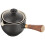 2Pcs Practical Black Ceramic Teapot Side Handle Filtered Tea Kettle 10