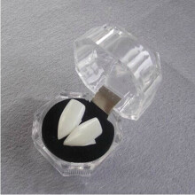 2PCS Small Vampire Fangs for Halloween Costume, Reusable False Teeth Set with Realistic Effect