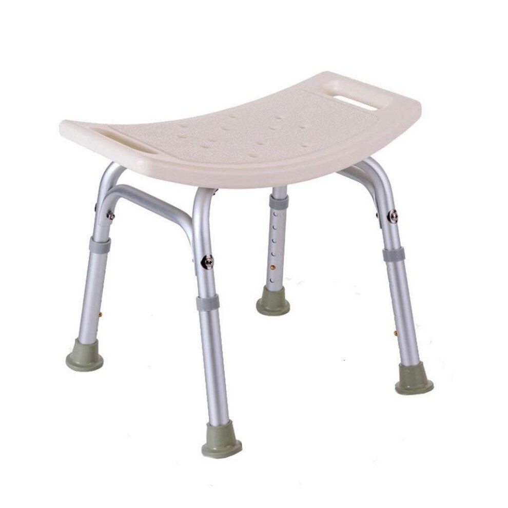 Adjustable Shower Chair for Elderly, NonSlip Bath Stool with Waterproof Drainage Seat, Supports 227kg