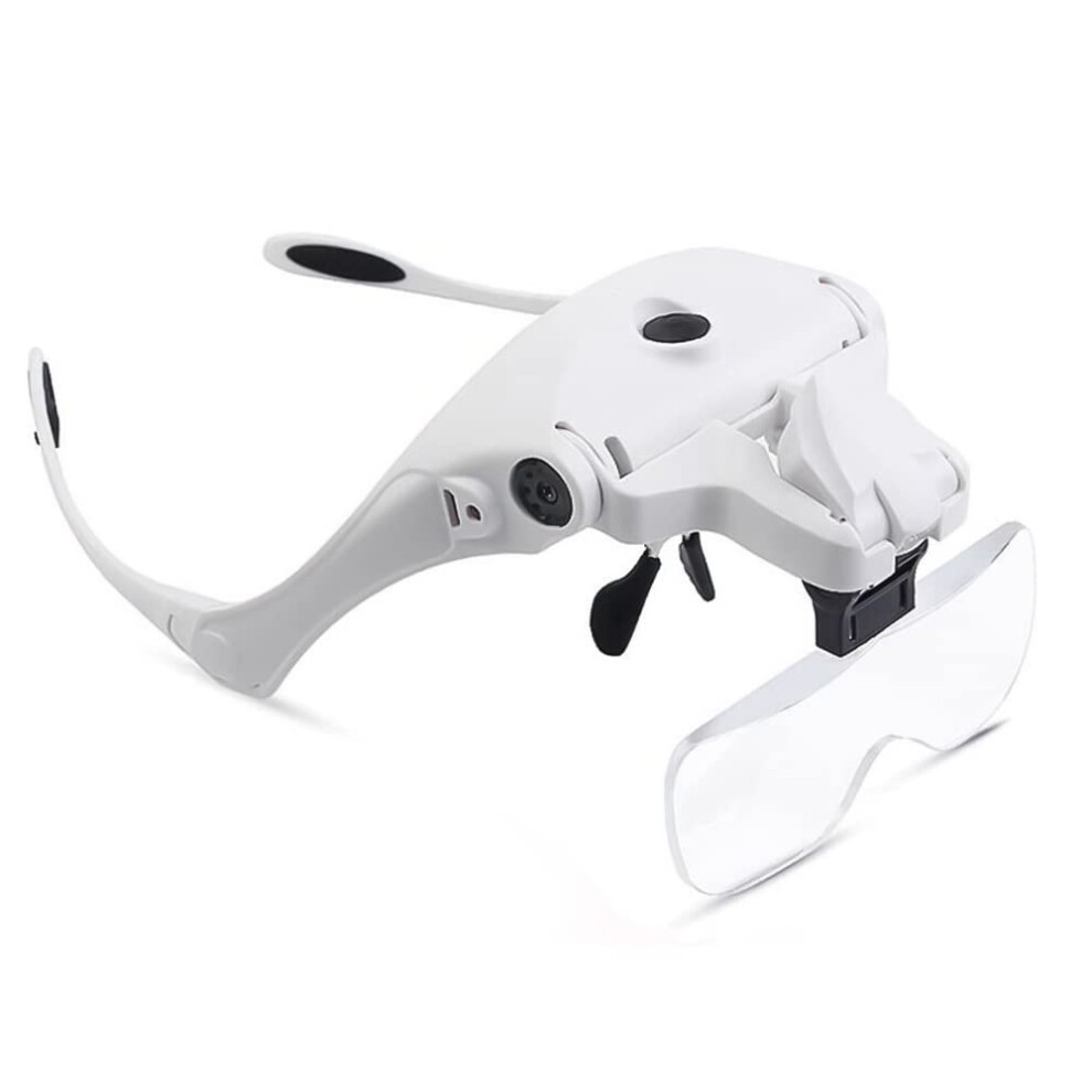 Light Rechargeable Headband Magnifier With 5 Lenses 1.0Xâ3.5X Hands Reading Magnifying Glasses For Close Work