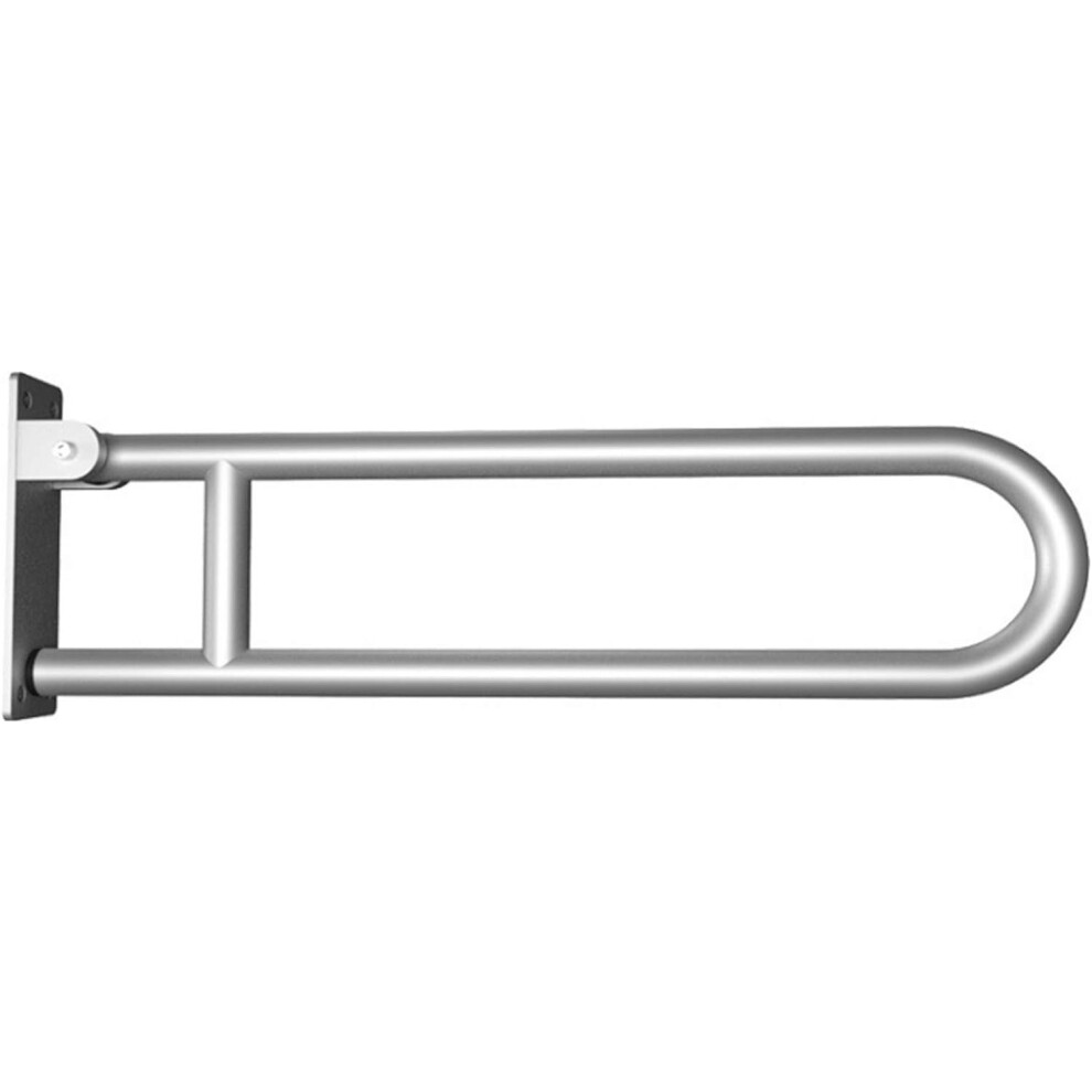 Bathroom Grab Bars Silver 2PCS Foldable Flip Up Toilet Handrails for Seniors Wall Mounted Safety Rails