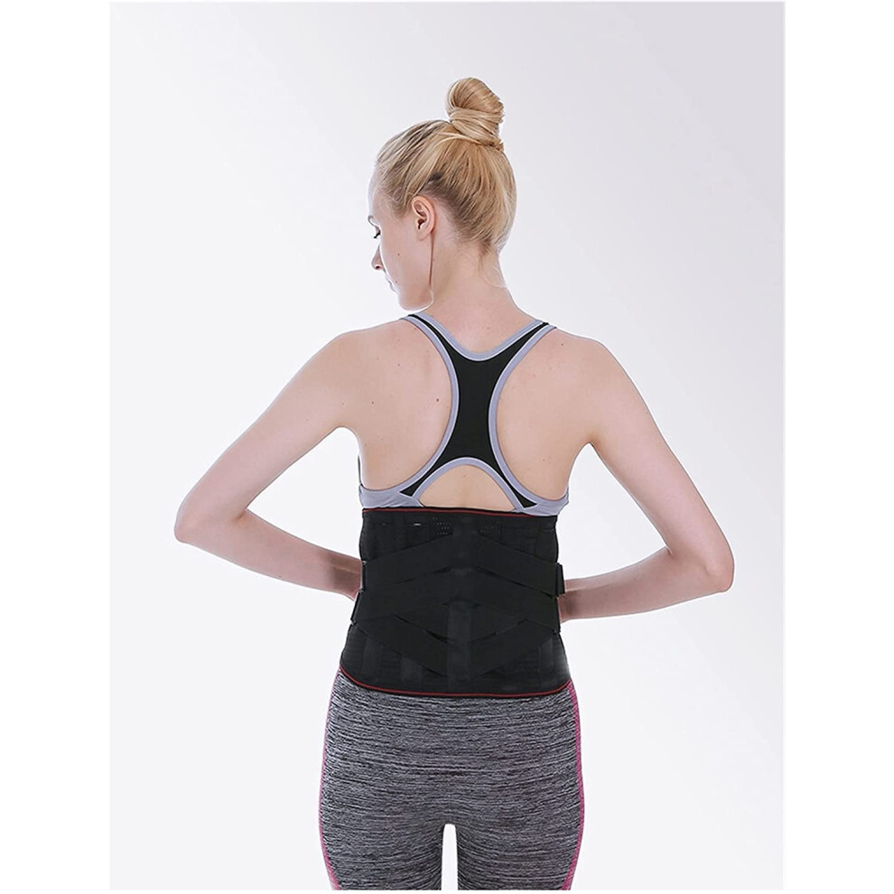 Black Adjustable Selfheating Lumbar Support Belt Xlarge For Lower Back Pain Relief And Posture Correction