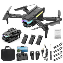 4K Drone with Camera for Kids and Beginners, Foldable Mini FPV Drone with Altitude Hold, 3 Batteries
