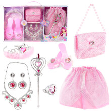 The Magic Toy Shop Girls Princess Dress Up Costume Jelly Shoes Set Kids Pretend Play Jewellery Toys