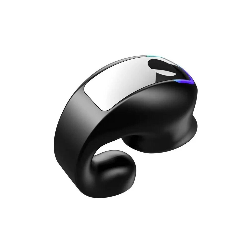 (Black) Open Ear Wireless Headphones Bluetooth Sport Headset Ear Clip-On Earbuds With Mc Black 5305266734849