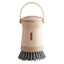 Dish Scrub Brush with Soap Dispenser and Holder, Ergonomic Grip for Pots, Pans, Sink, Kitchen Cleaning