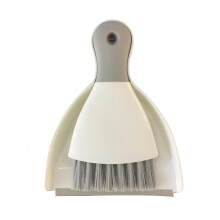 Mini Broom and Dustpan Set with Soft Rubber Lip for Kitchen Cleaning, Compact SnapOn Handle Combo