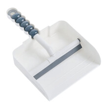 Window Squeegee with Dustpan Set, Ergonomic Grip Glass Cleaning Tool for Streak MultiSurface Use, Grey
