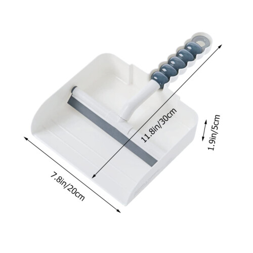 Window Squeegee with Dustpan Set, Ergonomic Grip Glass Cleaning Tool for Streak MultiSurface Use, Grey 1