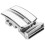 Men's Solid Buckle Automatic Ratchet Leather Belt Buckle In the middle with an -Silver 2