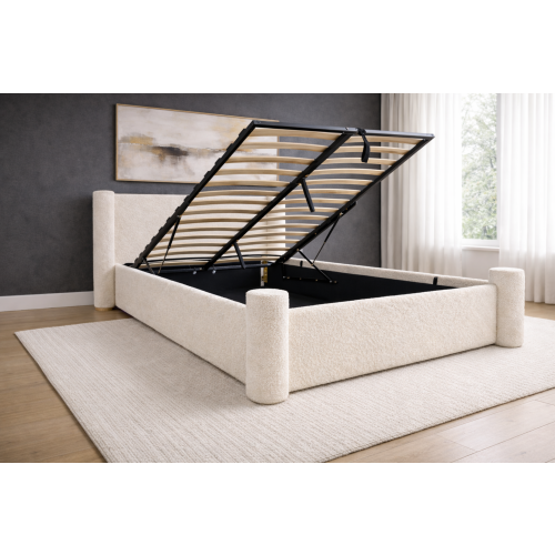 Jumpi 4FT6 Ottoman Bed Frame Gas Lift 50" Headboard