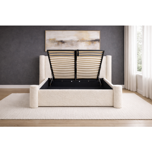 Jumpi 4FT6 Ottoman Bed Frame Gas Lift 50" Headboard 1