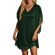 A sparkly cocktail dress for women, perfect for wedding-Green L