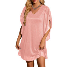 A sparkly cocktail dress for women, perfect for wedding-Pink XL