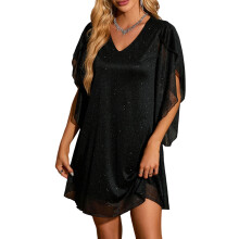 A sparkly cocktail dress for women, perfect for wedding-Black S