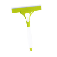 Silicone Shower Squeegee with NonSlip Handle for Bathroom Glass Door and Window Cleaning, Green