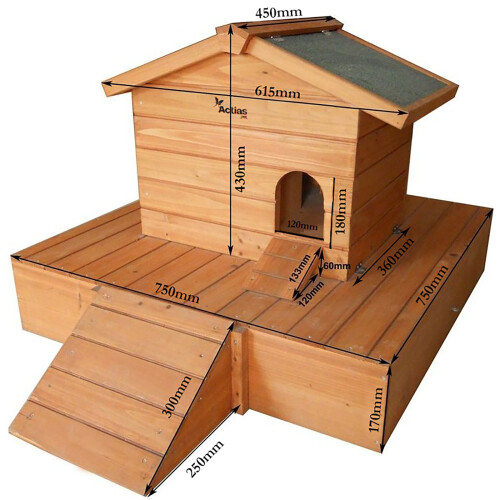 Actiaspet Wooden Floating Duck House Platform 2