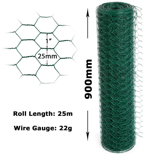 PVC Coated Green Chicken Wire 22g Mesh Fencing 1