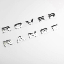 (Chrome RR) 3d Abs Logo Range Rover Letters Emblem Sticker Car Front Hood Badge For Range Rover Sport Evoque L322 L320 L406 P38 Accessories - S