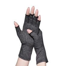 Arthritis Gloves for Pain Relief, Fingerless Cotton Spandex Compression Gloves with Breathable Comfort, Dark Gray M