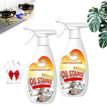 Kitchen Degreaser Foam Heavy Duty Cleaner Set, Thick Clinging Foam for Oven Stove Range Hood, Fast Grease Removal 2pcs