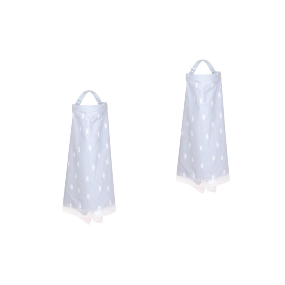 2Pcs Multifunctional Nursing Cover Set Lightweight Breastfeeding Scarf For Moms 98X70cm Grey