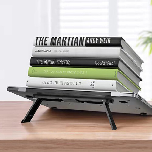 Laptop Stand Adjustable Holder for Desk Ergonomic Posture Support Stable Compact Black Design 1