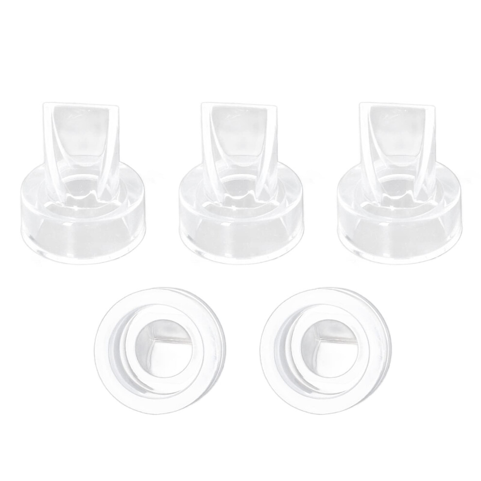 5 Pack Transparent Silicone Duckbill Valve Replacement Kit for Breast Pump, Restore Suction Easy Fit