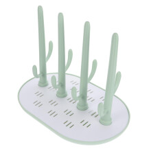 Baby Bottle Drying Rack with Quick Drying System and Compact Storage Stand Green