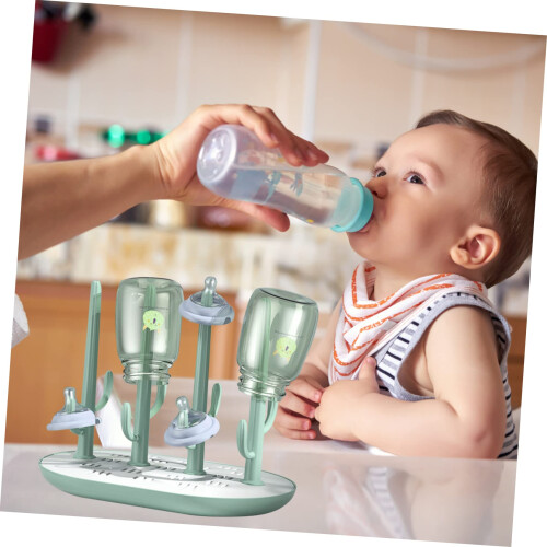 Baby Bottle Drying Rack with Quick Drying System and Compact Storage Stand Green 2