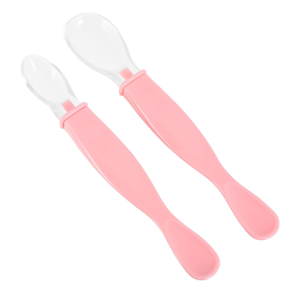 Baby Silicone Spoon Set for Toddlers with EasyGrip Ergonomic Handle and Soft Spoon Head, 2pcs