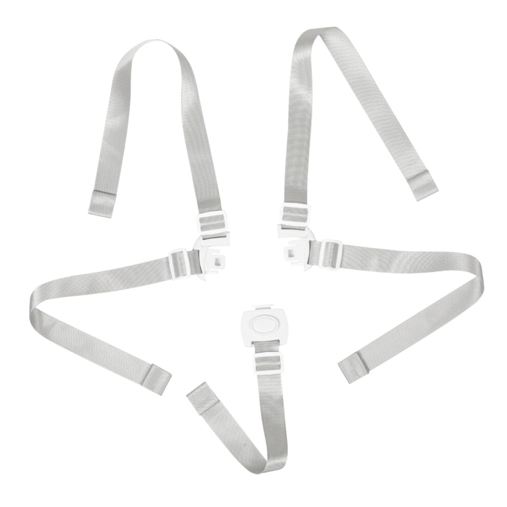 5Point Adjustable Baby Safety Harness Straps For Toddler Chair And Stroller, Sturdy Nylon White