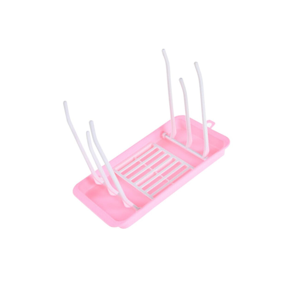 Foldable Baby Bottle Drying Rack Food Grade Countertop Organizer For Nipples And Sippy Cups Pink