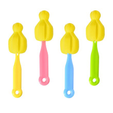 Bottle Cleaning Brush and Nipple Brush with Gentle Sponge for Deep Stain Removal, Compact Travel Design