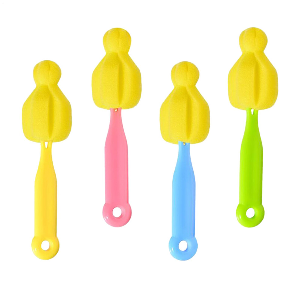 Bottle Cleaning Brush and Nipple Brush with Gentle Sponge for Deep Stain Removal, Compact Travel Design