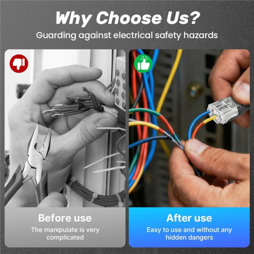 Double Wire Plug in Connector with Locking Buckle, Flame Retardant Locking Wire Quick Connectors (100PCS)