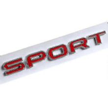 (Sport Red Silver) 3d Abs Logo Range Rover Letters Emblem Sticker Car Front Hood Badge For Range Rover Sport Evoque L322 L320 L406 P38 Accessories - S