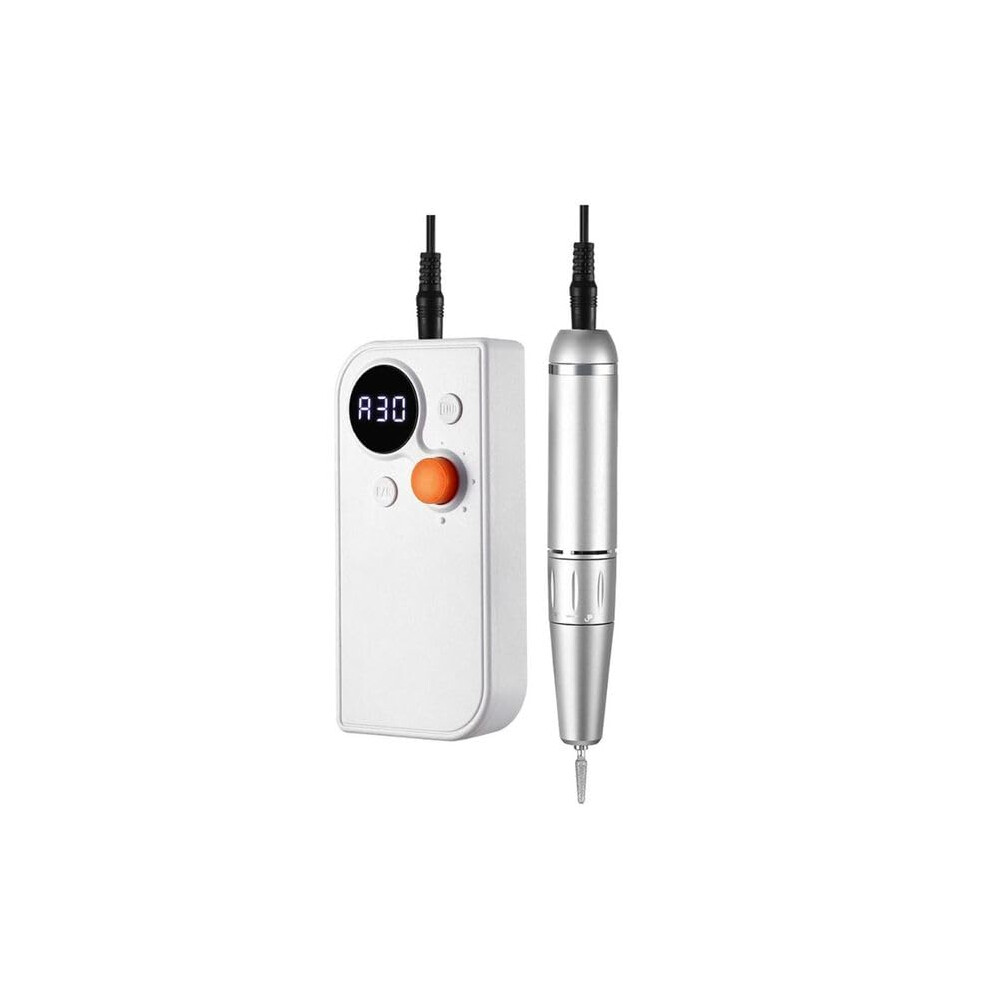 White Cordless Nail Drill 30000Rpm Rechargeable Electric Nail File For Acrylic Gel Nails Low Noise