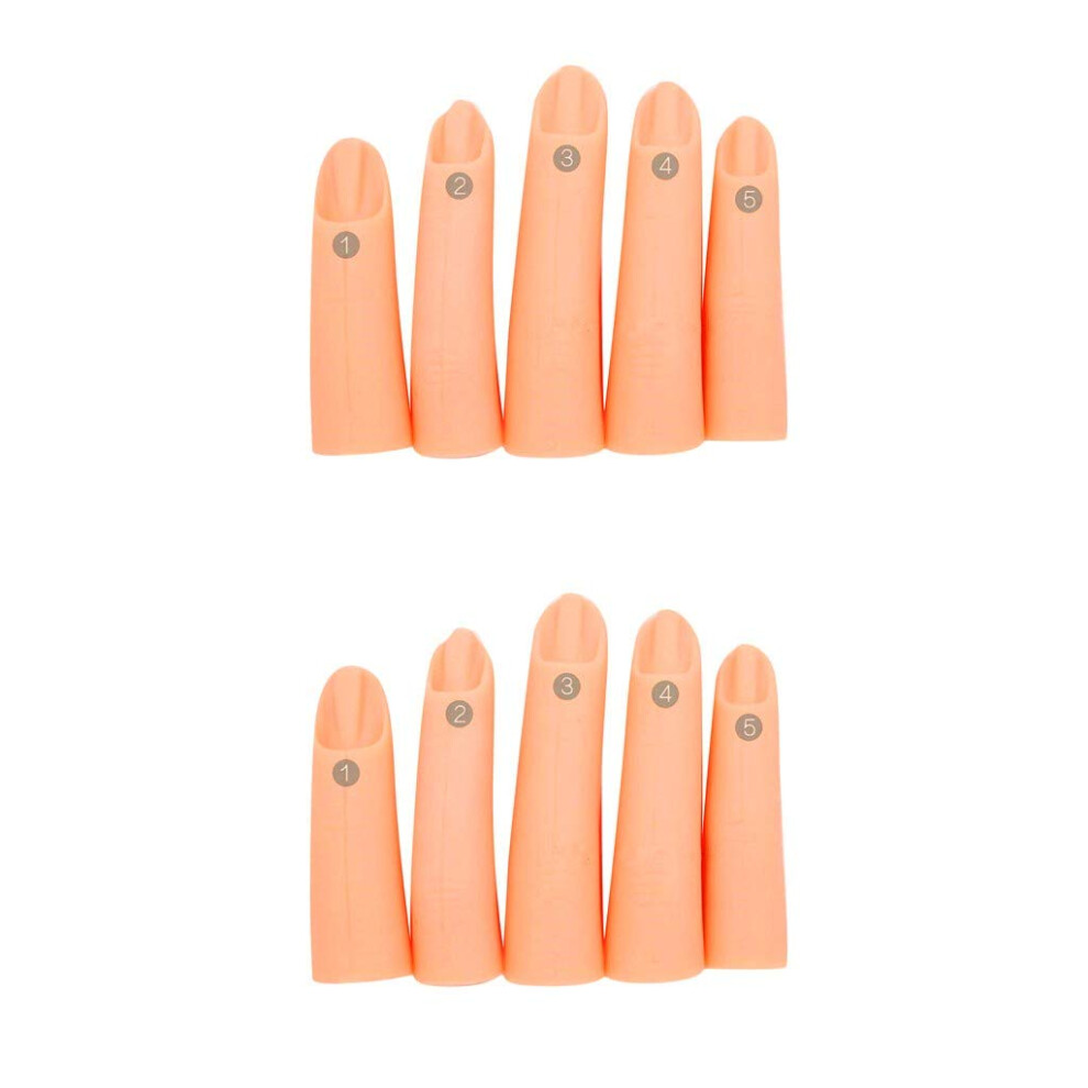 Nail Practice Finger for Acrylic and Gel, Reusable Manicure Training Model with Adhesive Base