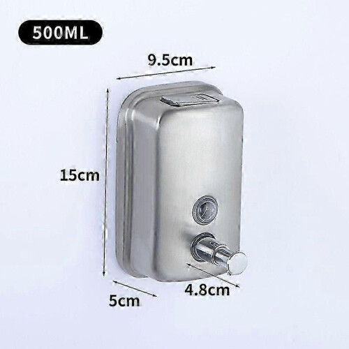Black Vandal-proof stainless steel soap dispenser 500ml 2