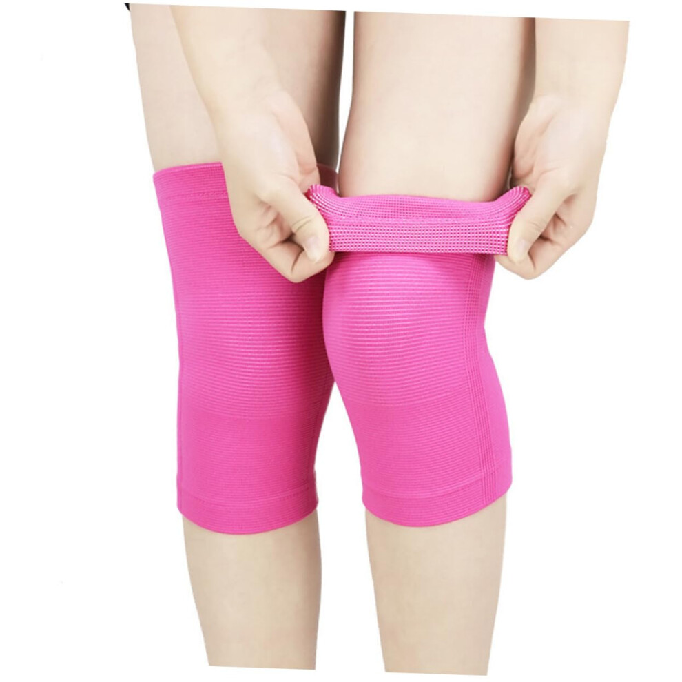 Pink Padded Knee Compression Sleeve with Breathable Support for Running, Gym and Sports