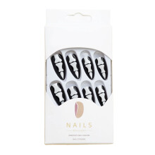 Goth Bone Press On Nails with Glue, Long Acrylic Halloween Fake Nail Set, Durable Smooth Finish