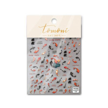 Chinese Style Red and Black Koi Nail Art Stickers Decals, Easy Trim Adhesive for Smooth Salon Finish
