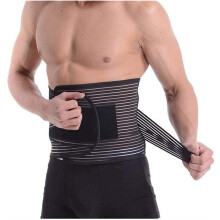 Back Support Belt for Men and Women, Adjustable Lumbar Brace for Lower Back Pain Relief, Breathable Large Black