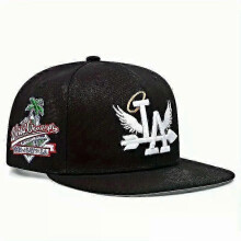 (Black)Fashion Unisex LA Embroidery Baseball Caps Los Angeles Snapback Hat Angel Wings Hip Hop Caps Outdoor Adjustable Casual Sun Hats